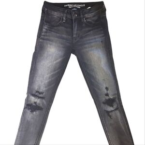 American Eagle 🦅 Outfitters Black Ripped Jeggings